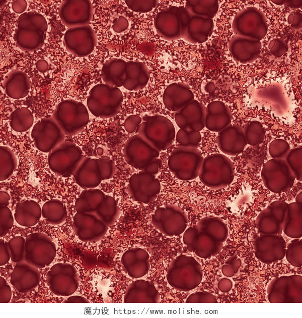 红色背景显微镜无缝色彩丰富的插画的细菌